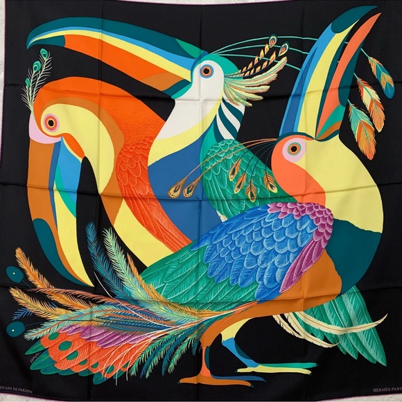 Hermes Accessories New Nib Hermes Silk Scarf Carre 9 Toucans De